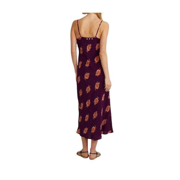 NEW CHAN LUU lily silk slip midi dress in grape ju - Picture 2 of 2